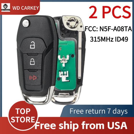 Ford 2+1 Buttons 315MHz ID49 FCC: N5F-A08TA